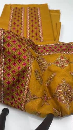 Rs 7950 Fragrant karandi Emb 3pc Emb Shawl [Dispatch Time 1 Month]