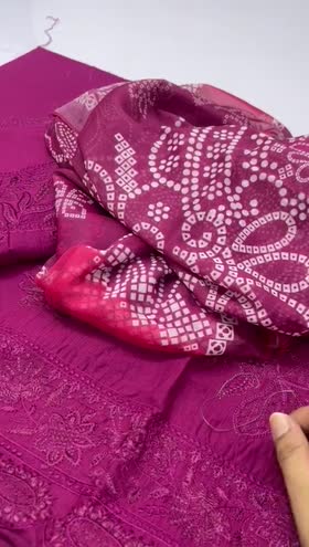 Rs 4950 [Tehzeeb] lawn Emb 3pc chunri chiffon duppata new launch ( TL 442) [was 5450]