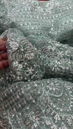Rs 40500 Aneelas Very Heavy Ada Work Bridal/ Wedding Stitched 3pc [BR-03] [Dispatch Time 3 Months] ~ [Chest 22] [Length 55] LARGE