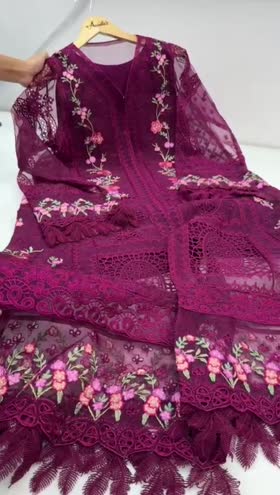 Rs 11000 Aneelas stitched luxury organza shirt raw silk inner trouser [Dispatch date 20th March] ~ [Chest 23] [Length 45] XLARGE