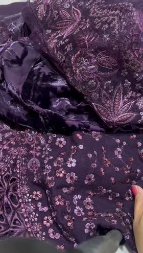 Rs 9450 Nureh peech leather palachi velvet shawl new launch ( NE 187)