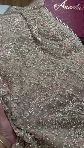 Rs 29900 Aneelas UNstitched Bridal / wedding formal Heavy Ada work maxi 3pc [Dispatch Time 1 Month]