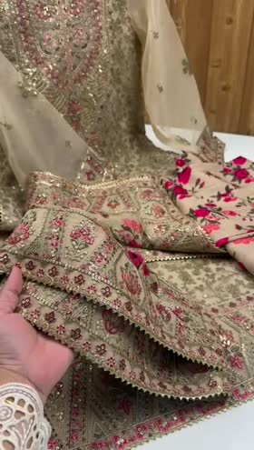 Rs 16500 Aneelas UNstitched Party Wear/ Wedding Wear 3pc With Raw Silk Gharara [FC-05-A] [Dispatch Time 1 Month]