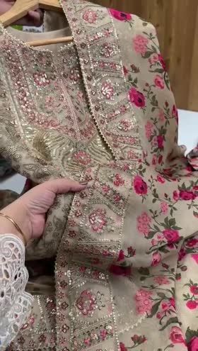 Rs 23500 Aneelas Stitched Party Wear/ Wedding Wear 3pc With Raw Silk Trouser [FC-04-B] [Dispatch Time 2 Months] ~ [Chest 21] [Length 48] MEDIUM