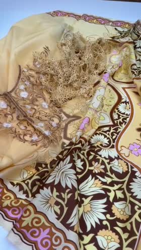 Rs 4800 Hemline La Dolce by Mushq Lawn Emb 3pc Outlet Stock [Blossing Almond]