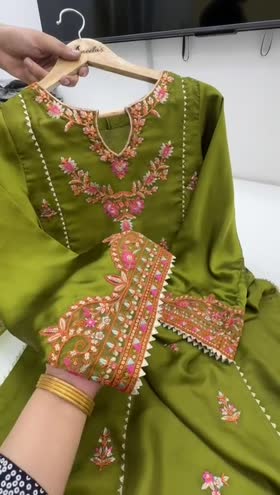 Rs 9500 Aneelas silk Emb stitched 3 pc [Dispatch Date 6th August] ~ [Chest 19] [Length 42] SMALL