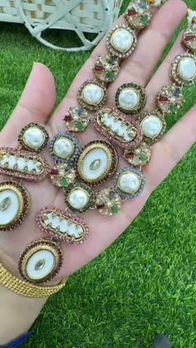 Rs 3800 Mother Pearl necklace set