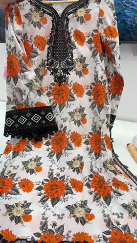 Rs 9950 Aneelas Stitched Print Emb Lawn With Chiffon Duppata 3pc [PR-05] [Dispatch Date 15th July] ~ [Chest 22] [Length 48] LARGE (Shoot Length)