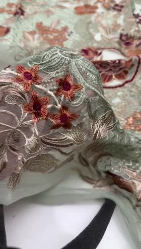 Rs 5500 Today’s Sale Ramsha Chevron Chiffon Emb 3pc [A-710] [Retail 9150]