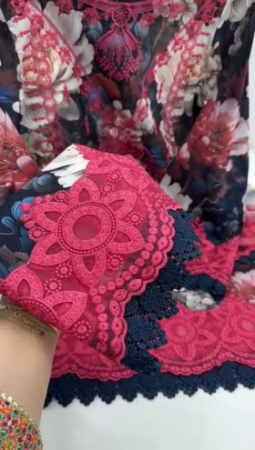 Rs 11500 Aneelas Stitched Lawn Print Emb Chiffon Duppata 3 pc [PR-02] [Dispatch Date 25th June] ~ [Chest 19] [Length 46] SMALL