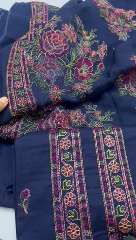 Rs 6500 Fragrant lawn Emb 3pc Emb chiffon duppata box packing