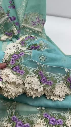 Rs 17500 Aneelas stitched luxury lawn Emb shirt Emb Duppata 3pc [Dispatch date 28th April] ~ [Chest 19] [Length 43] SMALL