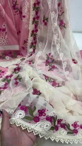 Rs 12500 Aneelas Stitched Lawn Emb Chiffon Emb Duppata 3pc [LUX-11] [Dispatch Time 2 Months] ~ [Chest 21] [Length 48] MEDIUM