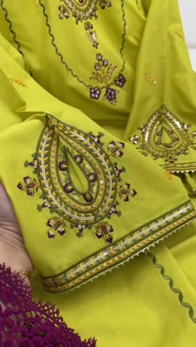 Rs 7500 Aneelas Eid launch lawn stitched Emb shirt trouser [Dispatch date 20th April ] ~ [Chest 19] [Length 45] SMALL