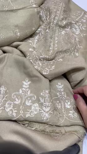 Rs 5895 Dastan Riaz Arts peech leather Emb 3pc box packing ( DS 45)