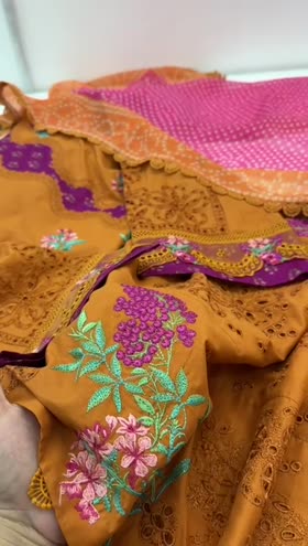 Rs 10500 Aneelas Lawn Emb Silk Duppata Stitched 3 pc [dispatch date 20th April] ~ [Chest 19] [Length 45] SMALL