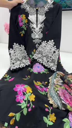 Rs 14000 Aneelas Stitched Emb Lawn Chiffon Duppata 3pc [LUX-05] [Dispatch Date 15th June] ~ [Chest 19] [Length 41] SMALL