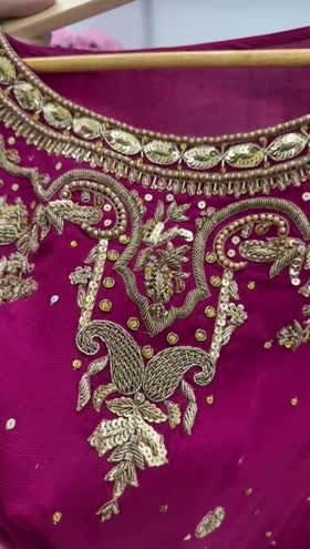 Rs 22000 Aneelas Raw Silk Ada Work Stitched Shirt Trouser [FC-01] [Dispatch Time 3 Months] ~ [Chest 19] [Length 47] SMALL (Shoot Length)