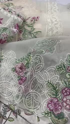 Rs 7850 Parishay lawnEmb 3pc net Emb duppata ( 05)