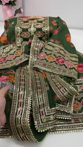 Rs 24500 Aneelas Stitched Luxury Trendy Wedding Raw Silk 3pc [LUX-15] [Dispatch Date 26th July] ~ [Chest 22] [Length 51] LARGE (Shoot Length)