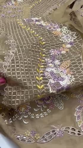 Rs 12995 Bin Ilyas luxury lawn Emb 3pc Emb chiffon duppata ( D 34A)