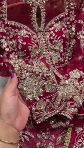 Rs 28500 Aneelas Unstitched Wedding/ Bridal Ada Work 3pc [BR-06] [Dispatch Time 1 Month]