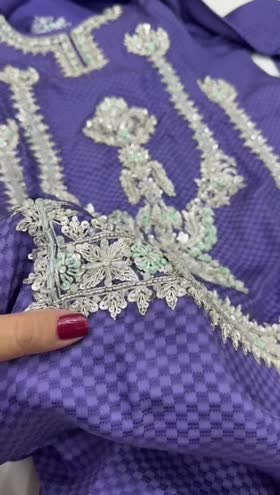 Rs 24500 Aneelas Ada work stitched 3 p .[Dispatch date 15th April ] ~ [Chest 22] [Length 41] LARGE