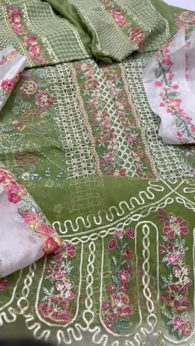 Rs 12995 Bin Ilyas luxury lawn Emb 3pc Emb chiffon duppata ( D 33A)