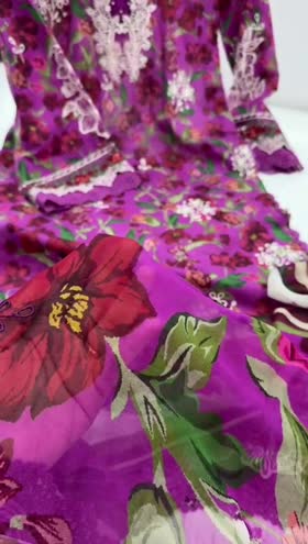 Rs 10500 Aneelas Stitched Lawn Emb Chiffon Duppata 3pc [LUX-16] [Dispatch Time 2 Months] ~ [Chest 24] [Length 49] XXLARGE (Shoot Length)